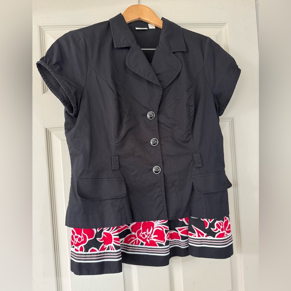 Cato Black Top With Red and Black Skirt Size 16